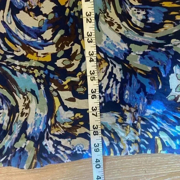 Anthro Moulinette Soeurs Oak Apple 100% Silk Dress Size 12 Blue - Picture 12 of 15